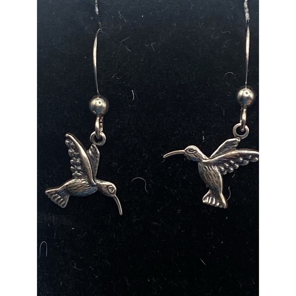 Sterling Silver Marked Signed Hummingbird Earrings